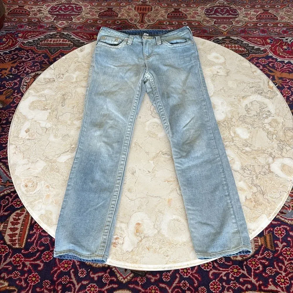 True Religion Halle Flap Pocket Skinny Fit 100% Cotton Jeans - Picture 7 of 12